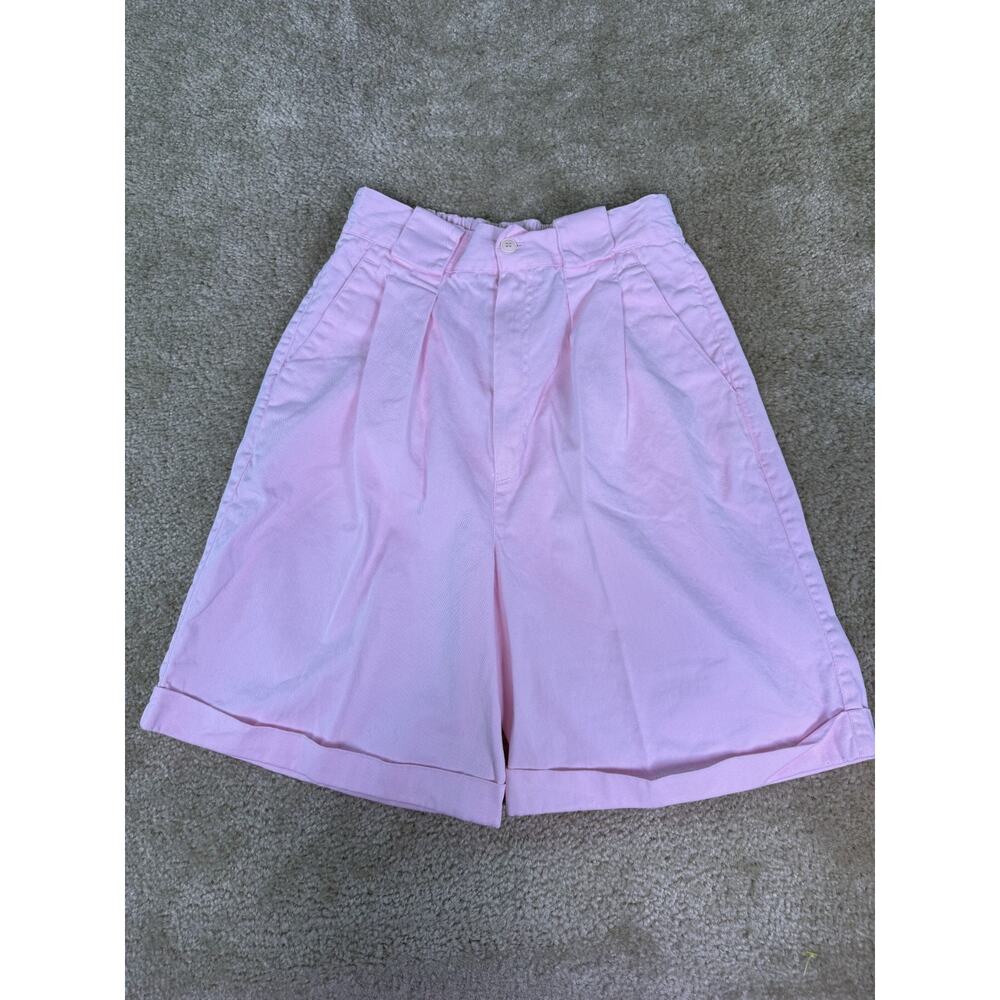 ILIO Women's Shorts Hight Waist Pleated Pink Size 8 Beach 90s Preppy D875